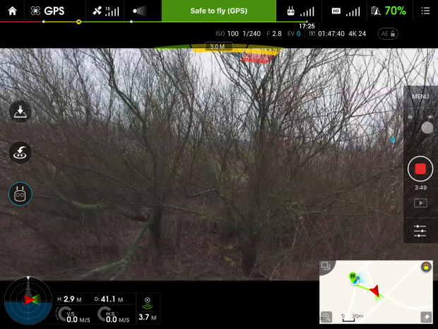 Die Hinderniserkennung funktioniert auch bei kleinteiligen Objekten akkurat. (Screenshot: Martin Wolf/Golem.de)